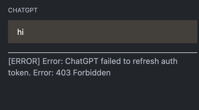 ChatGPT Auth Token 403 Forbidden